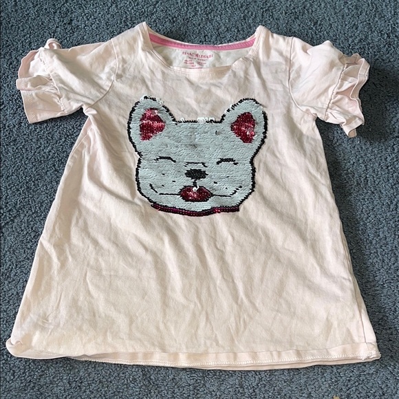 Isaac Mizrahi Pink Short Sleeve Tee with Dog Graphic - Picture 1 of 4
